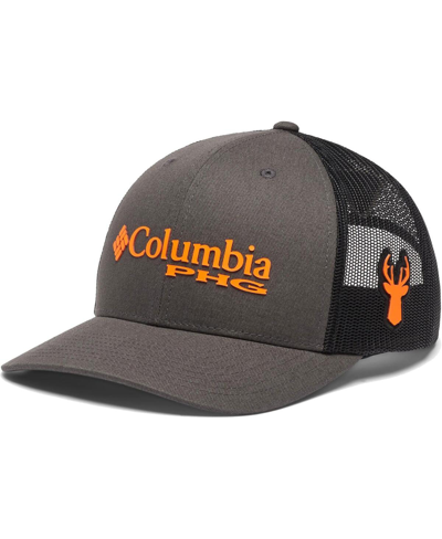 Columbia Men's  Charcoal, Black Logo Mesh Snapback Hat In Charcoal,black