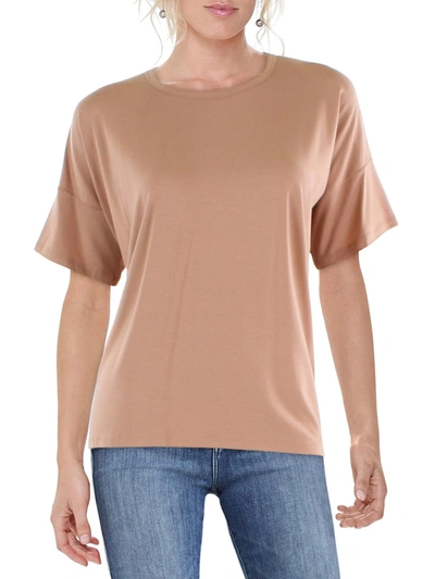 Eileen Fisher Womens Crewneck Relaxed T-shirt In Pink