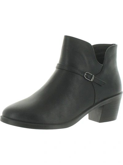 Easy Street Ellery Womens Faux Leather Zip Up Ankle Boots In Grey