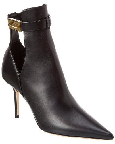 Jimmy Choo Nell Ab Leather Ankle Boots In Black