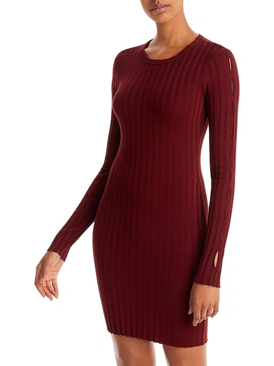 Cotton Citizen Womens Ribbed Crewneck Mini Dress In Red