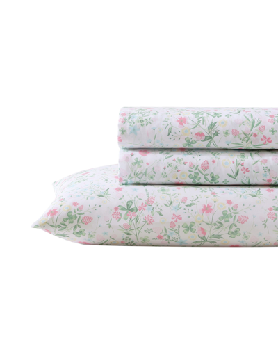 Laura Ashley Kids Microfiber 4 Piece Sheet Set, Queen In Posey Dance