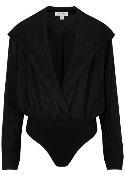 Alaïa Hooded Bodysuit In Black