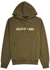 HELMUT LANG OUTER SPACE LOGO HOODED COTTON SWEATSHIRT