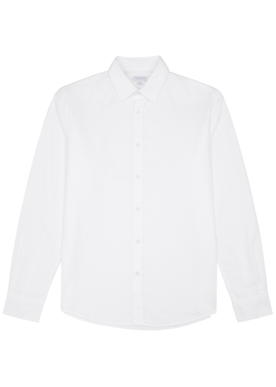 Sunspel Cotton Oxford Shirt In White