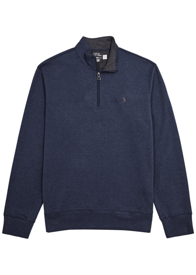 Polo Ralph Lauren Half Zip Sweatshirt In Navy With Pony Logo