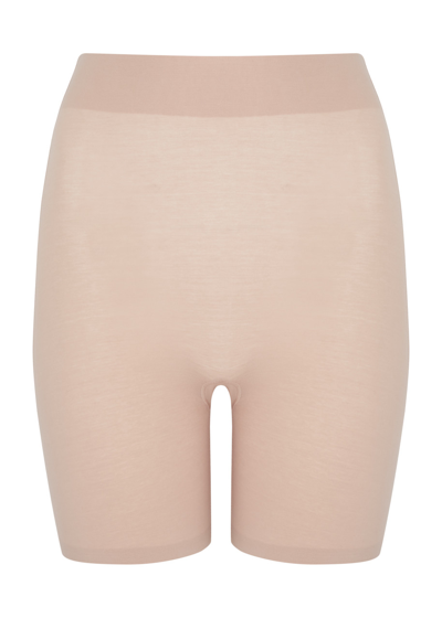 Wolford Contour Control Stretch-cotton Shorts In Beige