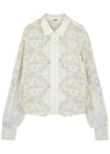 Free People Virgo Baby Button Down Blouse In Blue Combo In Cream