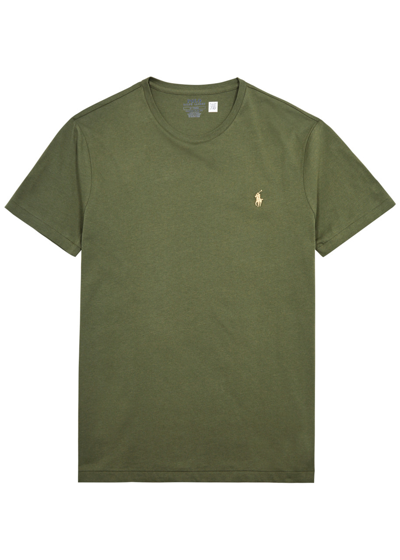 Polo Ralph Lauren Logo-embroidered Cotton-jersey T-shirt In Green