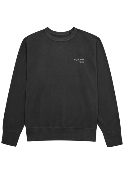 Rag & Bone Damon Logo Cotton Sweatshirt In Black