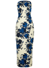 Emilia Wickstead Yulie Strapless Floral-faille Midi Dress In White