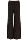 Totême Hose Mit Weitem Bein Aus Einer Woll-kaschmirmischung Mit Zopfstrickmuster In Dark Brown