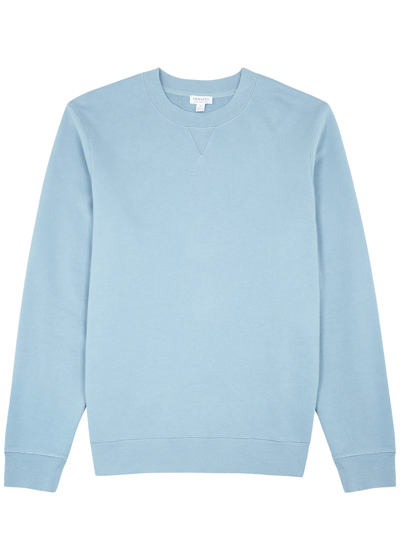 Sunspel Cotton Sweatshirt In Blue