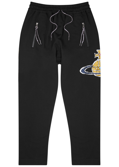 Vivienne Westwood Time Machine Logo Cotton Sweatpants In Black