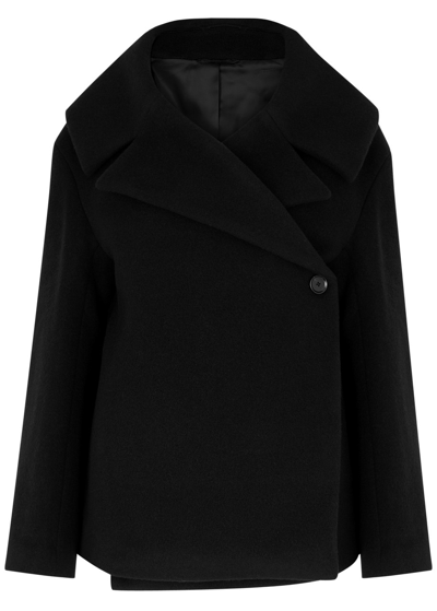 Totême Wool-blend Wrap Jacket In Black
