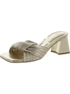 MARC FISHER LTD CHERRIE WOMENS LEATHER PEEP-TOE SLIDE SANDALS