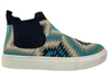VERY G BESS SLIP-ON SHOES IN BLACK & TURQUOISE