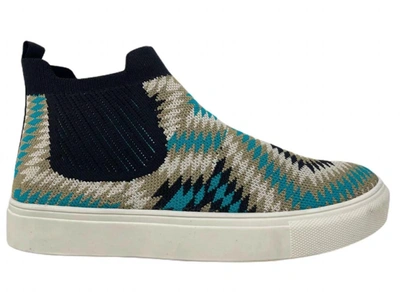 Very G Bess Slip-on Shoes In Black & Turquoise In Blue