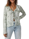 FREE PEOPLE WOMENS LYOCELL TIE FRONT BLOUSE