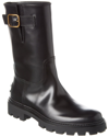Tod's Buckle-detail Leather Boots In Black