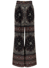 Zimmermann Bandana-print Wide-leg Trousers In Black And White