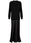 CHRISTOPHER ESBER MONUMENT CASHMERE AND SILK-SATIN MAXI DRESS