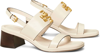 TORY BURCH Women's Eleanor Heel Ankle Strap Leather Sandals In Ivory