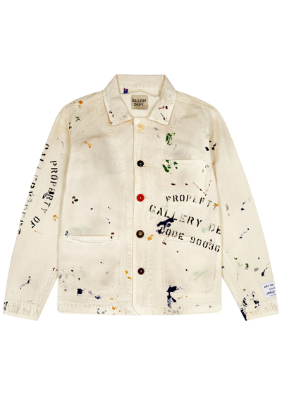 Gallery Dept. Ep Paint-splattered Printed Cotton Jacket In Beige