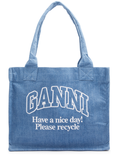 Ganni Easy Shopper Large Denim Tote
