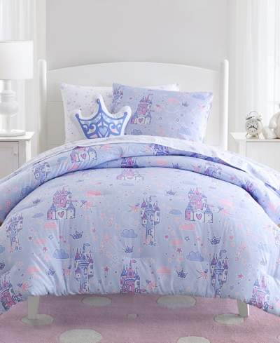 Laura Ashley Kids Star Castle Microfiber 4 Piece Comforter Set, Full/queen In Lilac,purple