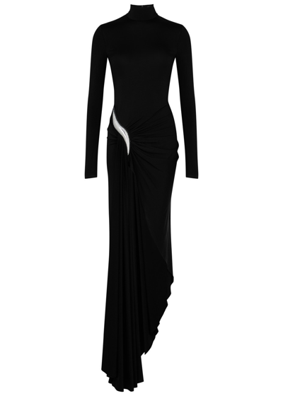 David Koma Embellished Stretch-jersey Gown In Black And Silver