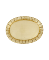 Vietri Florentine Wooden Accessories Gold Basketweave Large Oval Tray In Gold