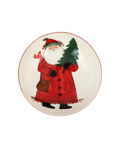 Vietri Old St. Nick Christmas Serving Bowl, 11" In Red