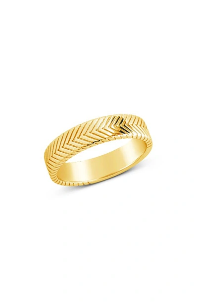Sterling Forever Jeanne Chevron Ring In Gold