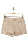 L Agence Distressed Nonstretch Denim Cutoff Shorts In Biscuit Destruct