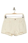 L'agence Distressed Nonstretch Denim Cutoff Shorts In Vintage White Destruct