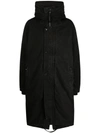 Boris Bidjan Saberi Reversible Padded Coat In Used Black