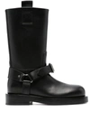BURBERRY BURBERRY WOMEN LEATHER SADDLE LOW BOOTS