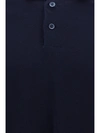 Brunello Cucinelli Double-layer Cotton Polo Shirt In Cobalto
