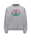 Gucci Grey Logo Cotton Crewneck Sweatshirt