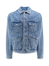 Isabel Marant Blue Jango Logo-embroidered Denim Jacket
