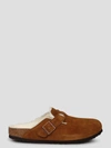 Birkenstock Camel Suede Boston Slippers In Brown