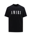 Amiri Black Crewneck T-shirt With Logo Lettering Print On The Front In Cotton Man