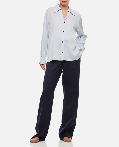 Bottega Veneta Sartorial Grain De Poudre Trousers In Blue