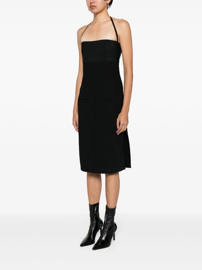 Courrèges Bigout Halterneck Midi Dress In 9999 Black