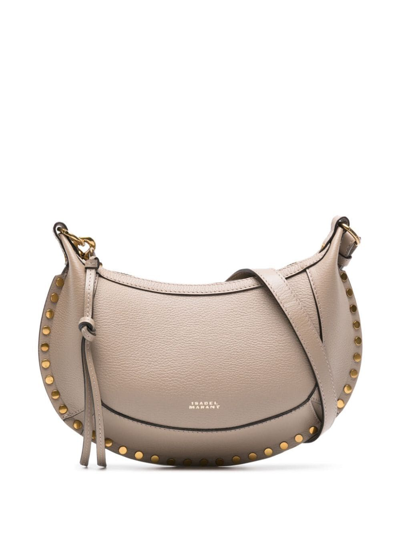 Isabel Marant Oskan Moon Leather Crossbody Bag In Brown