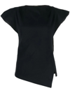 Isabel Marant Sebani Padded Asymmetric T-shirt In Black