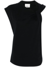 Isabel Marant Nayda Gathered Cotton Jersey T-shirt In Black