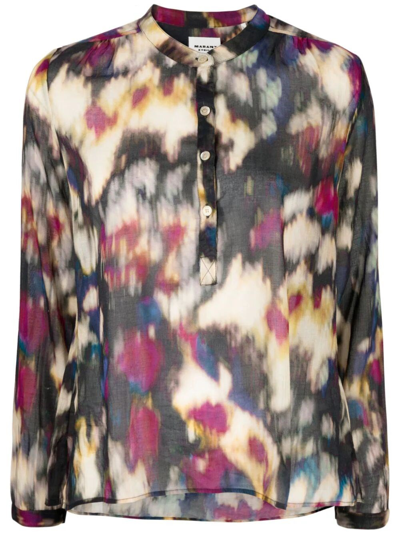 Isabel Marant Étoile Abstract-print Blouse In Black