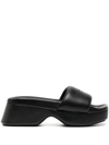 Alexander Wang Float Mules With Platform Sole And Squared Toe In Black